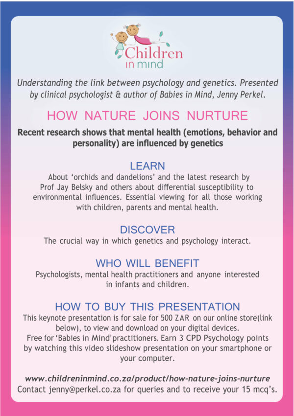 How Nature joins Nurture - Keynote Presentation
